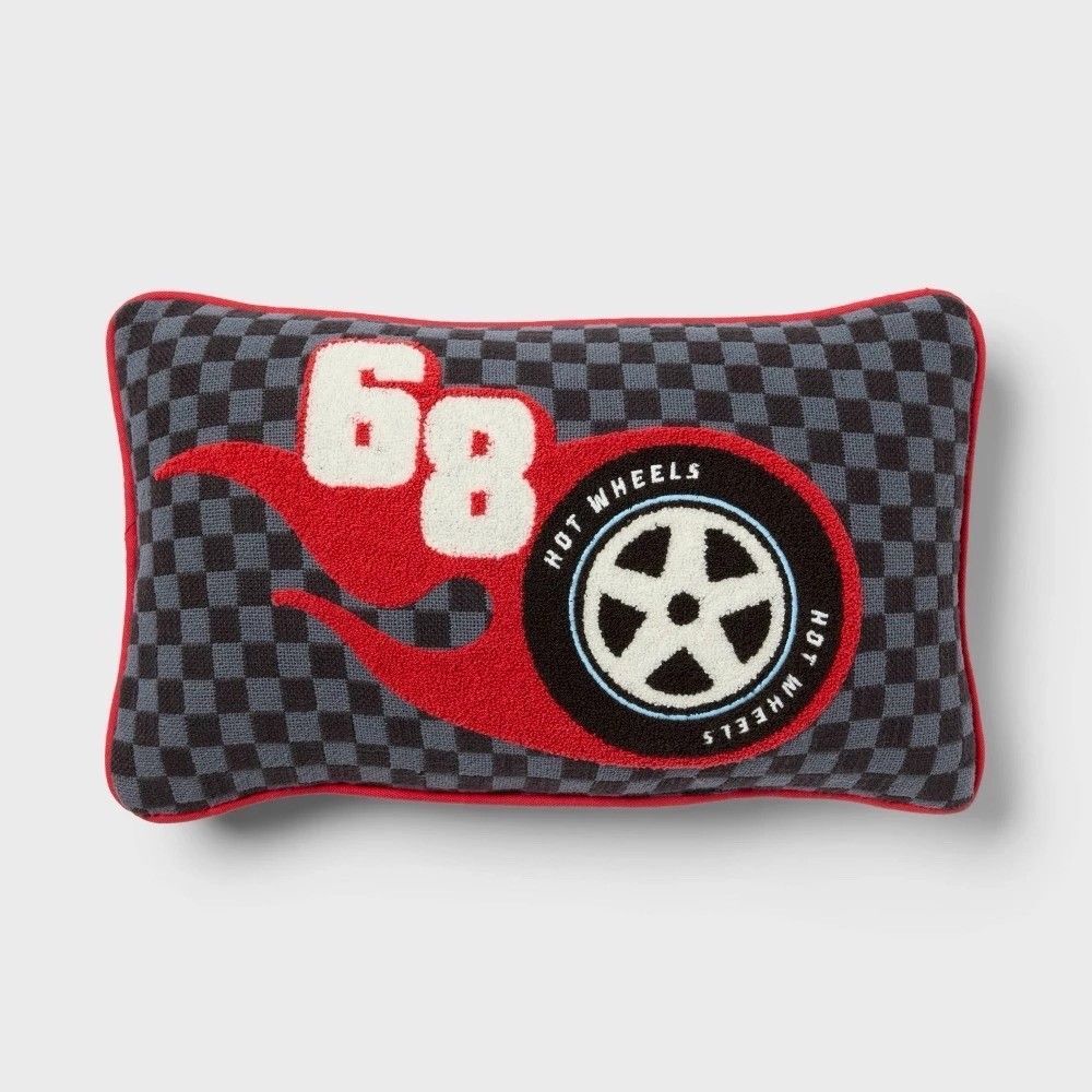 Hot Wheels Pillowfort 12x18 Classic Tire Kids Throw Pillow Decorative